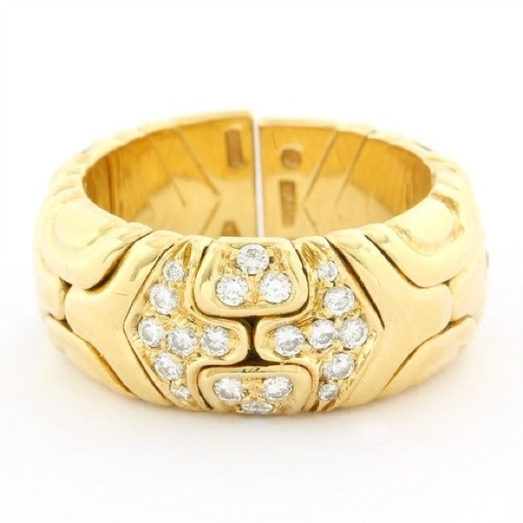 BVGALRI 18k gold rare 1989 Vintage diamond ring - Picture 2 of 5